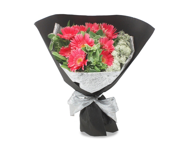 Florist Flower Bouquet - Black．Pink Sunflower Bouquet - L53531 Photo