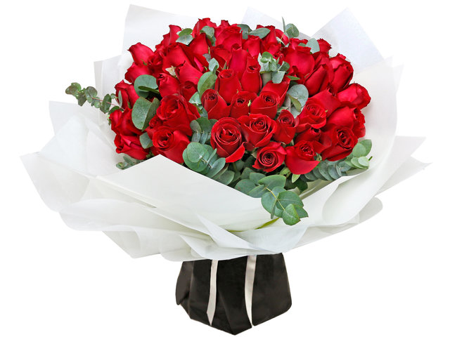 Florist Flower Bouquet - France Style Bouquet Of 99 Red Roses  RD18 - L766043172c Photo