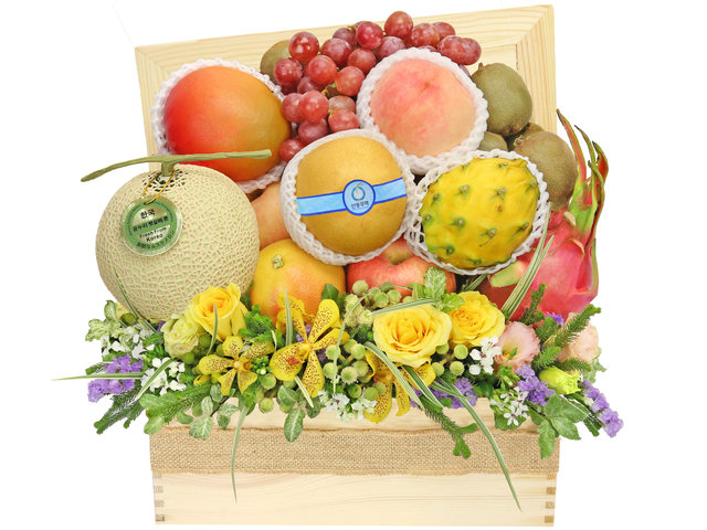 Fruit Basket - Fruit Basket With Flowers Z11 - FT0807A3 Photo