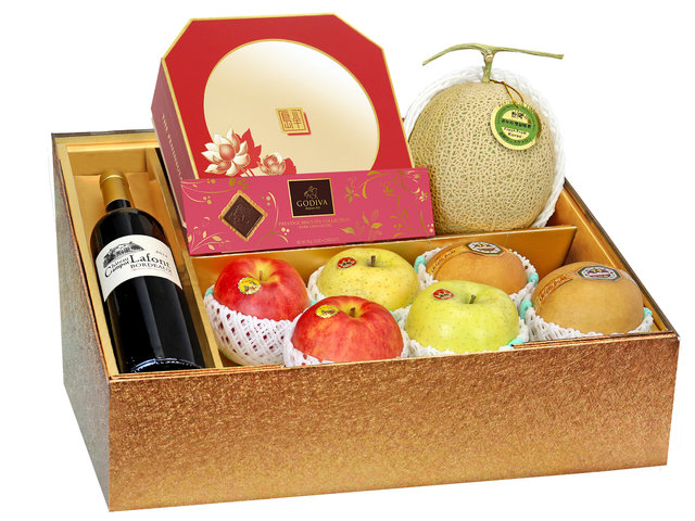 Fruit Basket - Mid Autumn Panorama Peninsula Moon Cake Fruits Gift Box M23 - 0DP0628B7 Photo